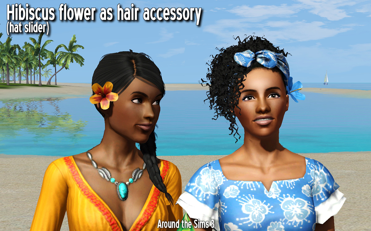 Opera Tag et bad Egen Around the Sims 3 | Downloads | Clothes | Hibiscus flowers as hair accessory